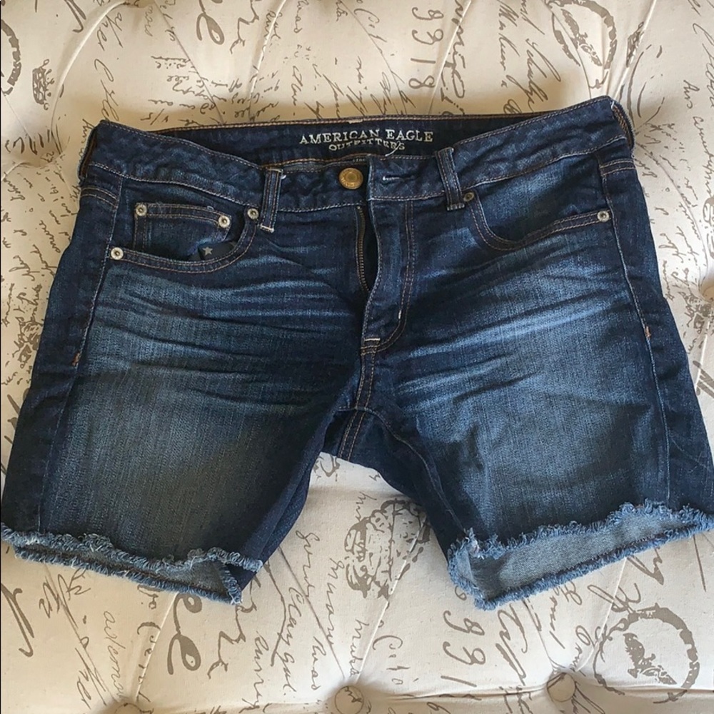 american eagle blue jean shorts